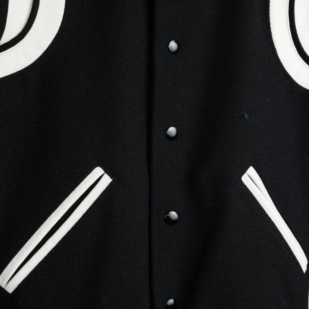 Saint Laurent Teddy Varsity Black White Jacket - Picture 10 of 14